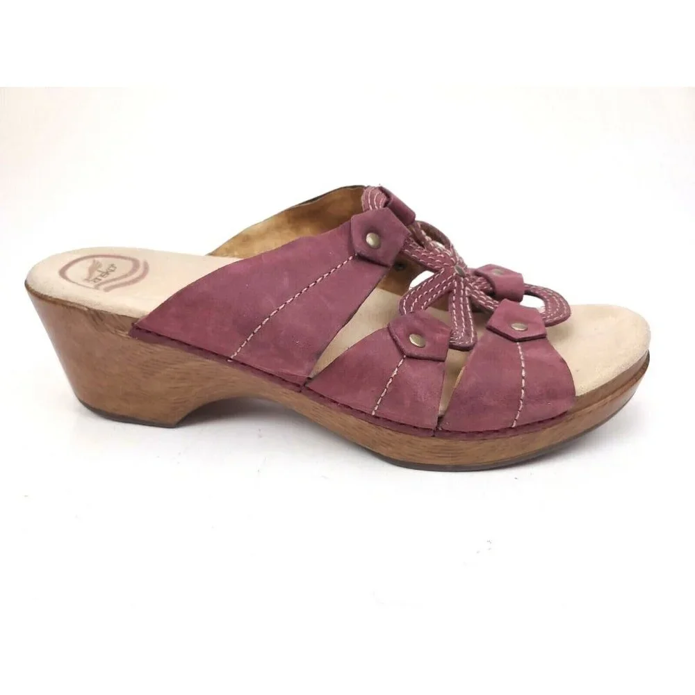 Dansko Serena Floral Leather Slip On Wedge Sandals Women’s US 11.5-12 EU 42